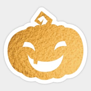 Happy Halloween! Creepy Golden Pumpkin Sticker